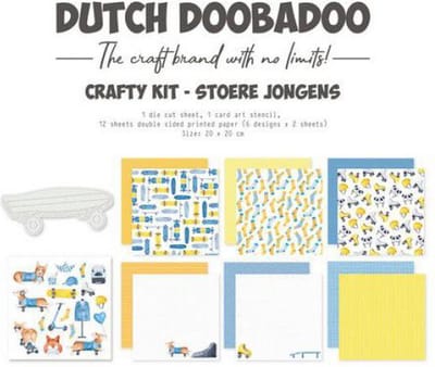 Dutch Doobadoo Crafty Kit Stoere jongens 20x20cm 473.005.046 (06-23)