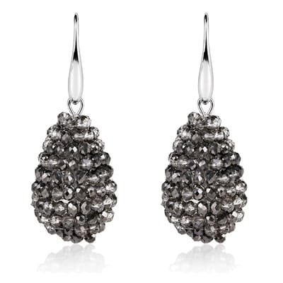 Cilla Jewels Druppel oorhangers Kristal Antraciet