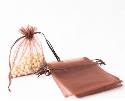 Dailygoods - Organza Zakjes voor Cadeaus en Snoep, Bruin, 100 Stuks
