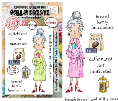 Aall & Create clearstamps A7 - Dee caffeinated