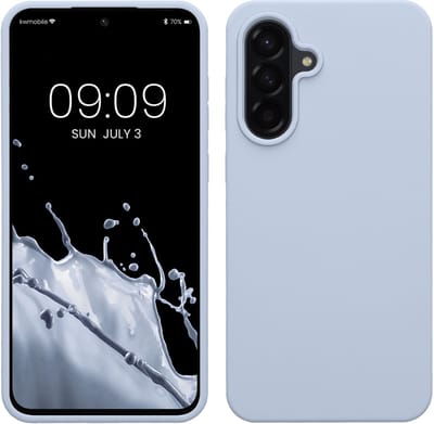 kwmobile telefoonhoesje geschikt voor Samsung Galaxy A56 5G - Hoesje met siliconen coating - Smartphone case in mat lichtblauw