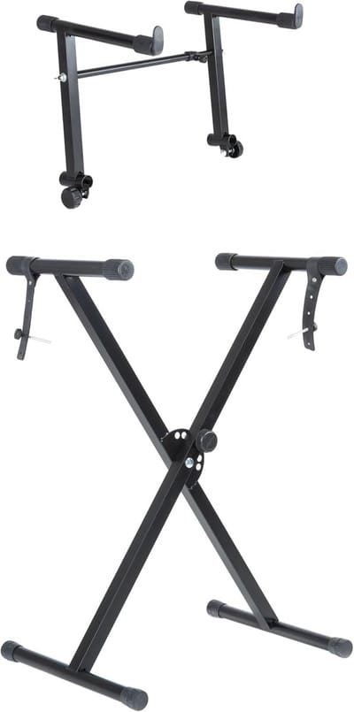 Keyboard Standaard Set - Muziekmeubel - Muziek Maken - Stabiele Constructie - 7x34x41 cm