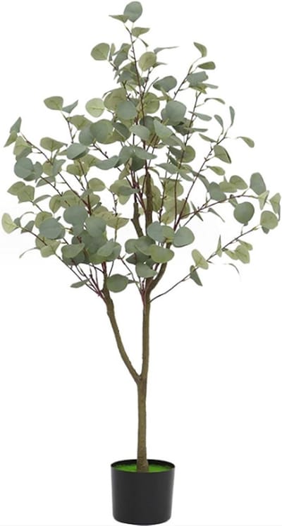 Kunstplant Eucalyptusboom - Nepboom Binnen - Decoratie Ruimtes - Realistische Bladeren - 120cm Hoog - Groen