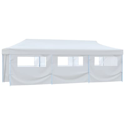 vidaXL - Partytent - pop-up - met - 8 - zijwanden - 3x9 - m - wit