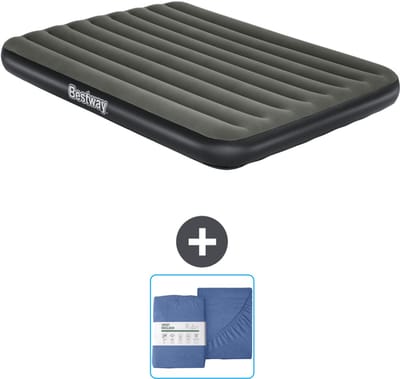 Bestway luchtbed - 2-Persoons - 152 x 203 x 25 cm - Groen - Inclusief en Hoeslaken