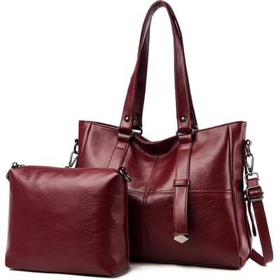 Luxe Dames Tas Europees en Amerikaans Retro Moedertas Dames Handtas Effen Kleur Grote Capaciteit Textuur Dames Schoudertas brown