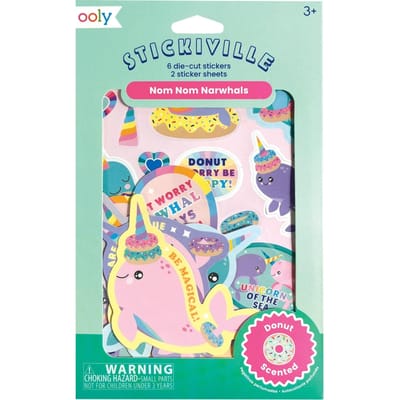 Ooly - Stickiville - Nom nom narwhals - Donut geurende stickers