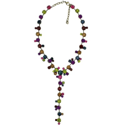 Behave - Multicolor ketting met natuurstenen en hanger - Boho stijl - 41 cm
