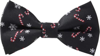 Kerst vlinderdas - bow tie - vlinderstrik kerstmis - heren - verstelbaar - Sneeuwvlokjes en Zuurstokjes