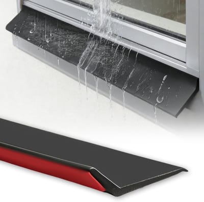 Regenbeschermstrip Rubber - Afdichtingsstrip Deur - Water buiten houden - 135° schuine spatbescherming - 1 meter lengte - Zwart