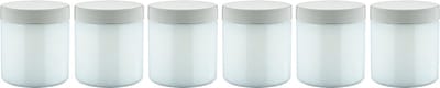 Luxe Verzorgende Bodyscrub-Gel Berken - 400 gram - Pot met witte deksel - set van 6 stuks - Hydraterende Lichaamsscrub