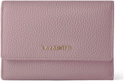 Lazarotti Leren portemonnee Bologna Leather Zip Wallet With 15 Card Slots Pink roze
