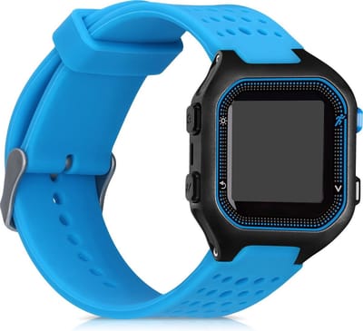 kwmobile horlogebandje geschikt voor Garmin Forerunner 25 (L - 40 x 47 x 13.9 mm) polsband - Smartwatch bandje van TPU - Activity tracker horloge band in blauw