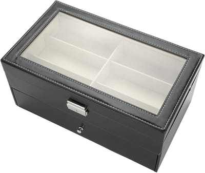 Brillen Organizer - Zonnebril Display - Opslag en Presentatie - Dubbellaags Metalen Frame - 34x19x16cm - Zwart