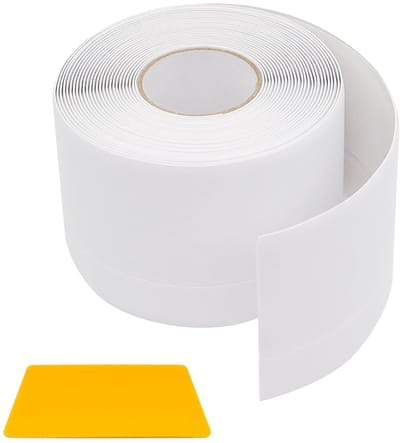 plint, zelfklevend, 50 × 20 mm hoekprofiel, zelfklevend, 6 m sokkelband wit, zachte plint met schraper, kan in keuken en slaapkamer worden gebruikt
