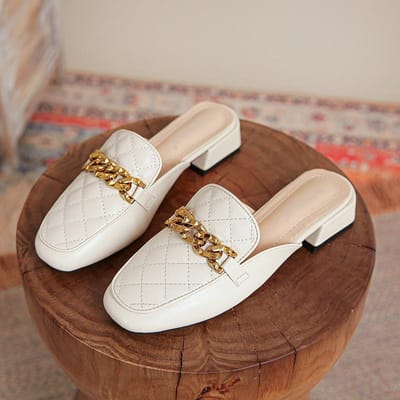 Schoenen voor dames in Britse stijl, alles-match, nieuw voorjaar, grote maat damesschoenen 41-43, instappers met dikke hak en vierkante neus, halve slippers 43 gray