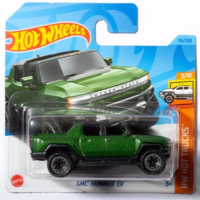 HOT WHEELS GMC HUMMER EV 1:64 (116/250) HW HOT TRUCKS 3/10 LONG CARD