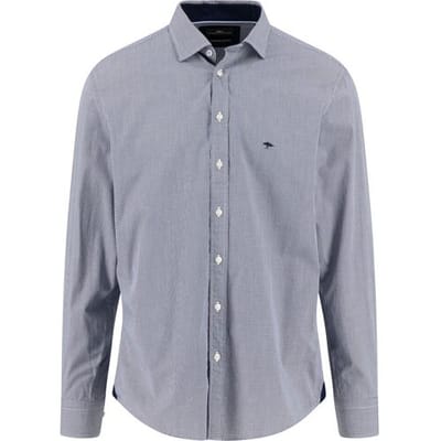 Fynch-Hatton Overhemd Mini Check Kent Collar Navy / male