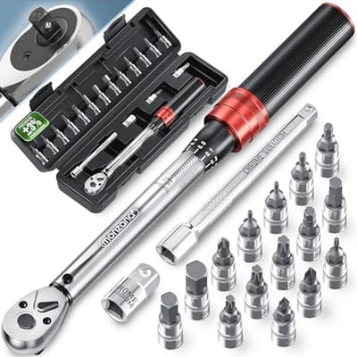 18-delige Momentsleutel Set voor Fiets en Motorfiets - 1/4' Bits 1-25 Nm