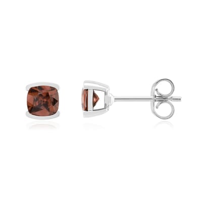 Cavill - Zilveren Oorbellen - 925 Sterling Zilver Geplatineerd - 1,36ct Roze Zirkoon Antiek Kussen - Elegant Vierkant Design - Luxe Sieraden