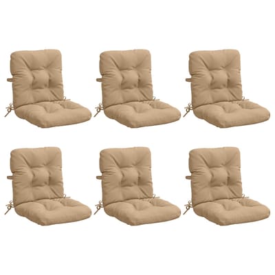vidaXL - 6-delige - hoogrugkussen - VIANEN - 6 - pcs - 100% - Polyester - Zand