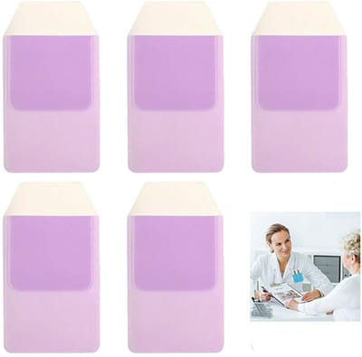 5-stuks Plastic etui voor dokters - Etui voor dokterspennen - Hoesje voor overhemdzak - Lekvrije zak - Pennenetui - Opbergtas voor pennen - Organiseren en opbergen - 15,5*8,5 cm - Geschikt voor scholen, ziekenhuizen, kantoren, enz. - Paars