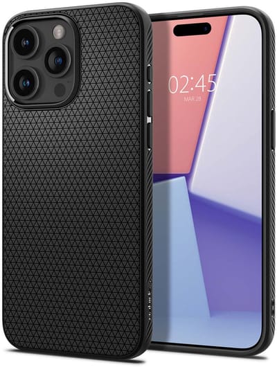 Spigen Liquid Air Hoesje voor de Apple iPhone 15 Pro Max - Back Cover Flexibel TPU Matte Zwart