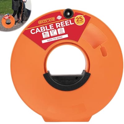 Kabeloprolhaspel 25m - Oranje - Robuuste Kabels Opbergoplossing - Handige Handgreep - Voor Camping en Tuin