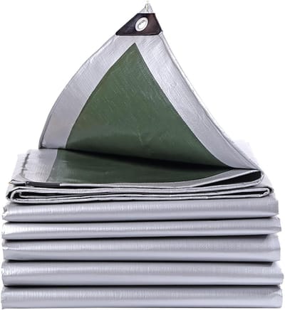 Waterdicht Zeil - Beschermhoes Outdoor - Buiten Beschermen - Dubbelzijdig Waterdicht - 19x32 Voet - Zilver Groen