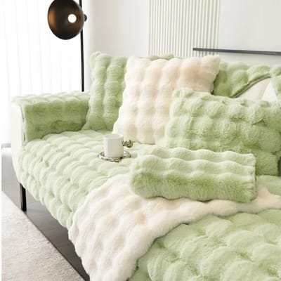Verdikt Konijnen Pluche Bankkussen Wintermodellen Warm Antislip Imitatiebont Bankkussen Hoogwaardige Bankset Pillow Case45X45cm