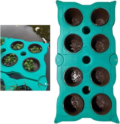 Drijvende plantenmand - Vijver eiland - Vijver verfraaien - Duurzaam polyethyleen - 100 x 50 cm - Groen