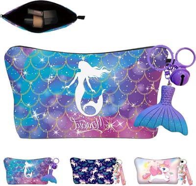 Reis Makeup Tas Set met Sleutelhanger - Schattige Cartoon Makeup Tas voor Meisjes en Vrouwen, Perfecte Cadeaus voor Makeup Liefhebbers