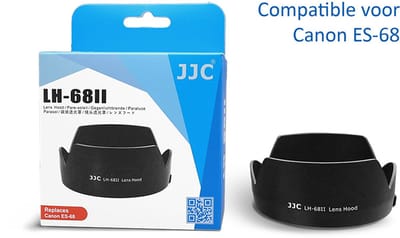 JJC Zonnekap LH-68II + UV filter 49 MM. Lenskap compatible met Canon ES-68.