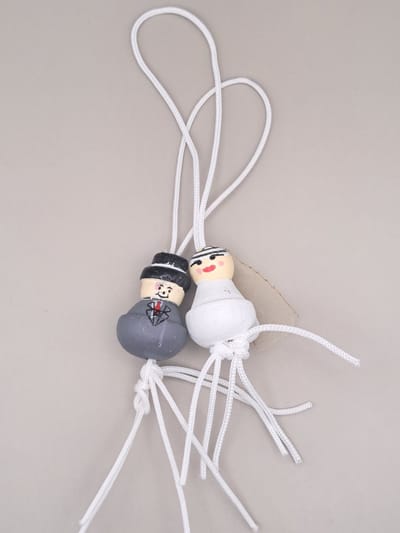 Geluksengeltje bruidspaartje - Engeltje - guardian angel - Engelen bruidspaar - Bruidspaar poppetjes - Trouw cadeautje - Gelukspoppetjes bruidspaar