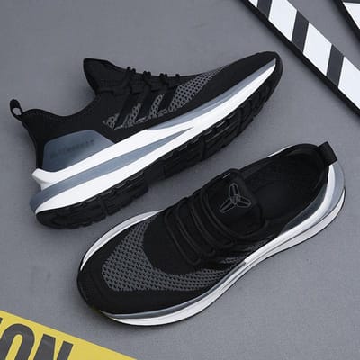 Herfst Herenschoenen Nieuwe Sportieve Casual Schoenen Mesh Ademend Trendy Schoenen Student Papa Schoenen Koreaanse Versie Vliegweefsel Zacht 44 gray