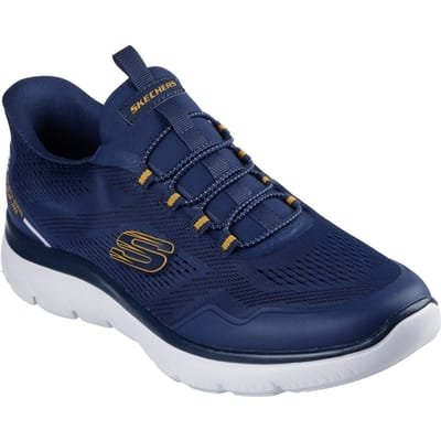 Skechers Summits Top Rate Textiel Heren Marineblauw/gele Sneakers