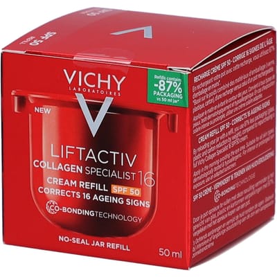 Vichy Liftactiv Collagen Specialist 16 Dagcrème SPF50 Navulling - UV-verzorging en anti-aging - Co-Bonding Technologie - Pro-Collageen Peptiden en Vitamine Cg - 50ml