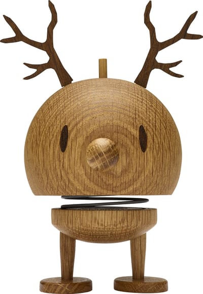 Hoptimist Rendier Bumble Beeld - M - Eikenhout - Houten Kerstdecoratie en Kerstversiering voor Woonkamer of Kantoor - Leuke Kerst Cadeau Idee voor Familie, Vrienden of als Kleine Verrassing