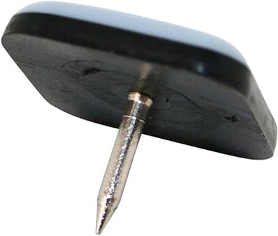 Meubelglijders met spijker - PTFE glijvlak - Meubels verplaatsen - Eenvoudige montage - 24x24 mm 5 mm dik - Zwart