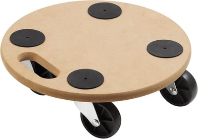 Plantenroller - Transportroller meubels - Planten verplaatsen - Hoge draagkracht - 350 mm diameter - Natuurlijk hout
