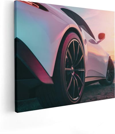 Artaza Canvas Schilderij Auto - 100x80 cm - Groot - Wanddecoratie Sportauto - Muurdecoratie Woonkamer - Kamer Accessoires Mancave