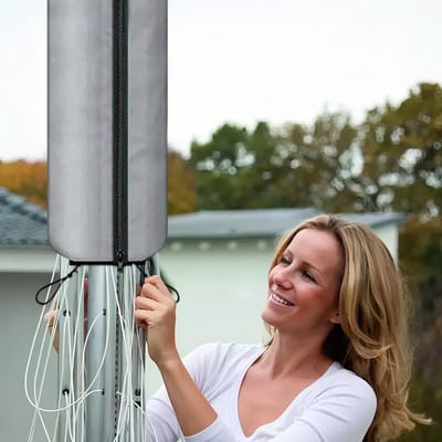 Wasmolen Afdekking - Droogmolen Beschermhoes - Kleding Drogen - Waterdicht Polyester - 165 cm Hoog - Zilverkleurig