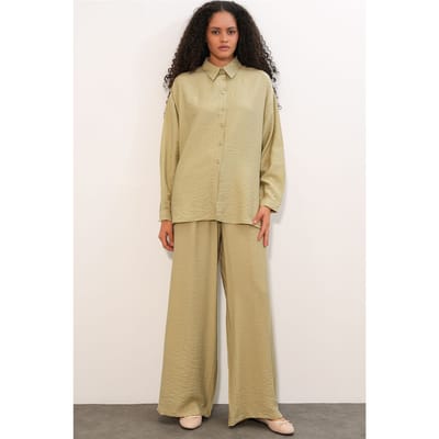 Gestructureerde Knop-Up Lange Mouwen Shirt