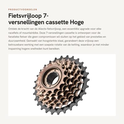 Dailygoods- Fietsvrijloop 7-versnellingen - Roestvrij staal - Hoogsterkte staal - Slijtvast - Betrouwbaar - Soepele werking - Vrijloop