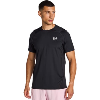 Under Armour UA HG Heatgear Armour Fitted Short Sleeve Heren Sportshirt - Zwart - Maat S