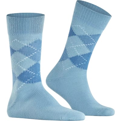 Burlington Preston gedessineerd materiaal sokken heren blauw - maat 40-46
