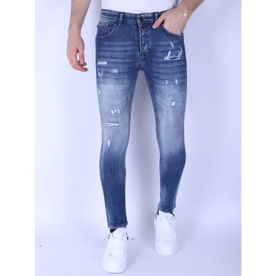 Spijkerbroek Heren Volwassenen - Heren Jeans Slim Fit - Ripped Jeans heren - 1094 - Blauw