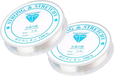 Transparante Elastische Draden voor Armbanden - 2 Stuks, 1 mm Koorden voor Handwerk en Sieraden Maken
