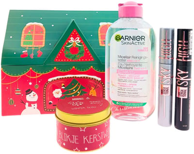 Garnier Kerst Cadeauset – 4-delig – Micellair Water + 2x Mascara + Kaars – Cadeau voor haar