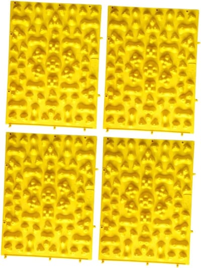Voetmassage Mat - Acupressuur Plaat - Ontspanning Bevorderen - Vouwbaar TPE Materiaal - 4 Stuks - Geel